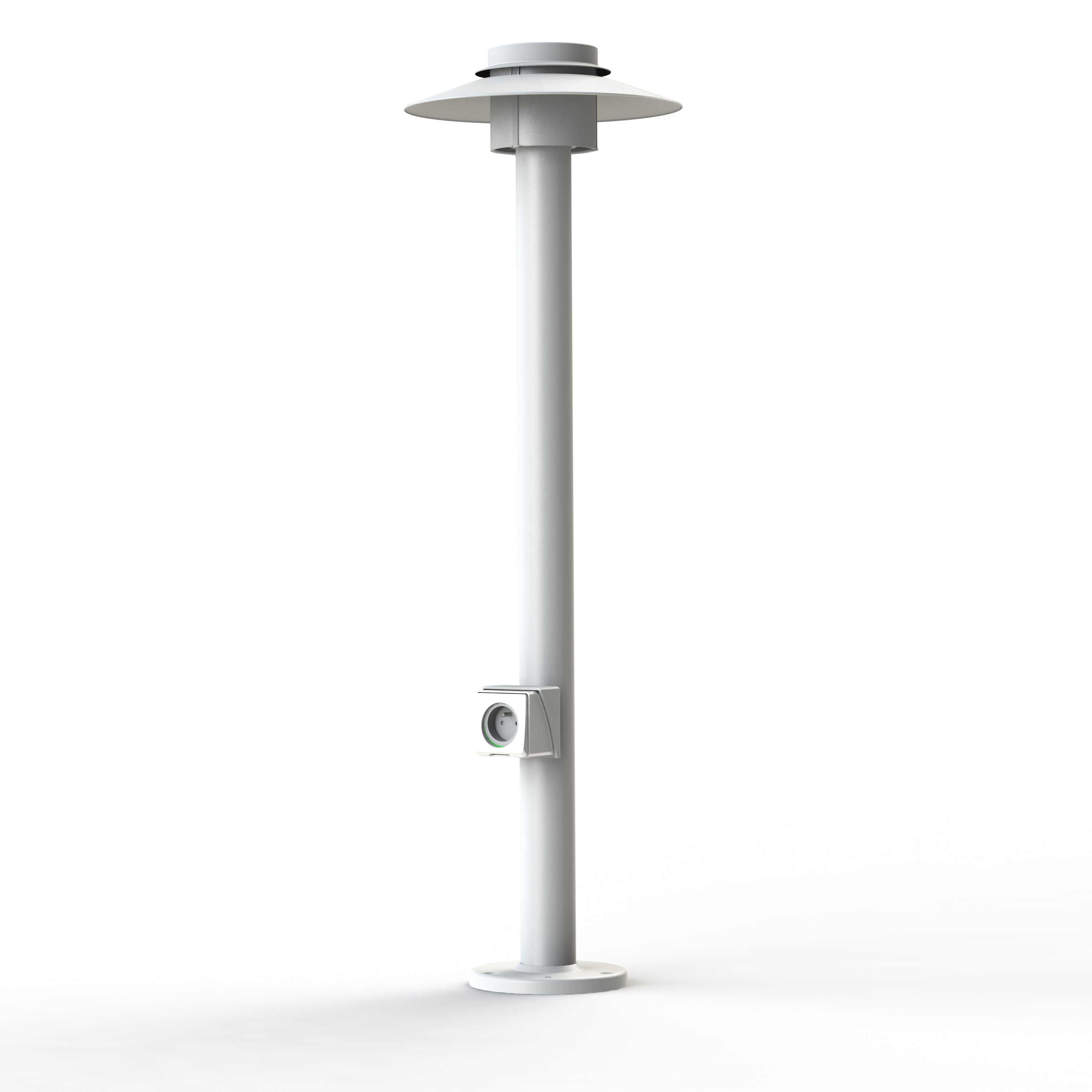 Borne Kerlouan N°4 prise type F Blanc 001 128006001-sk