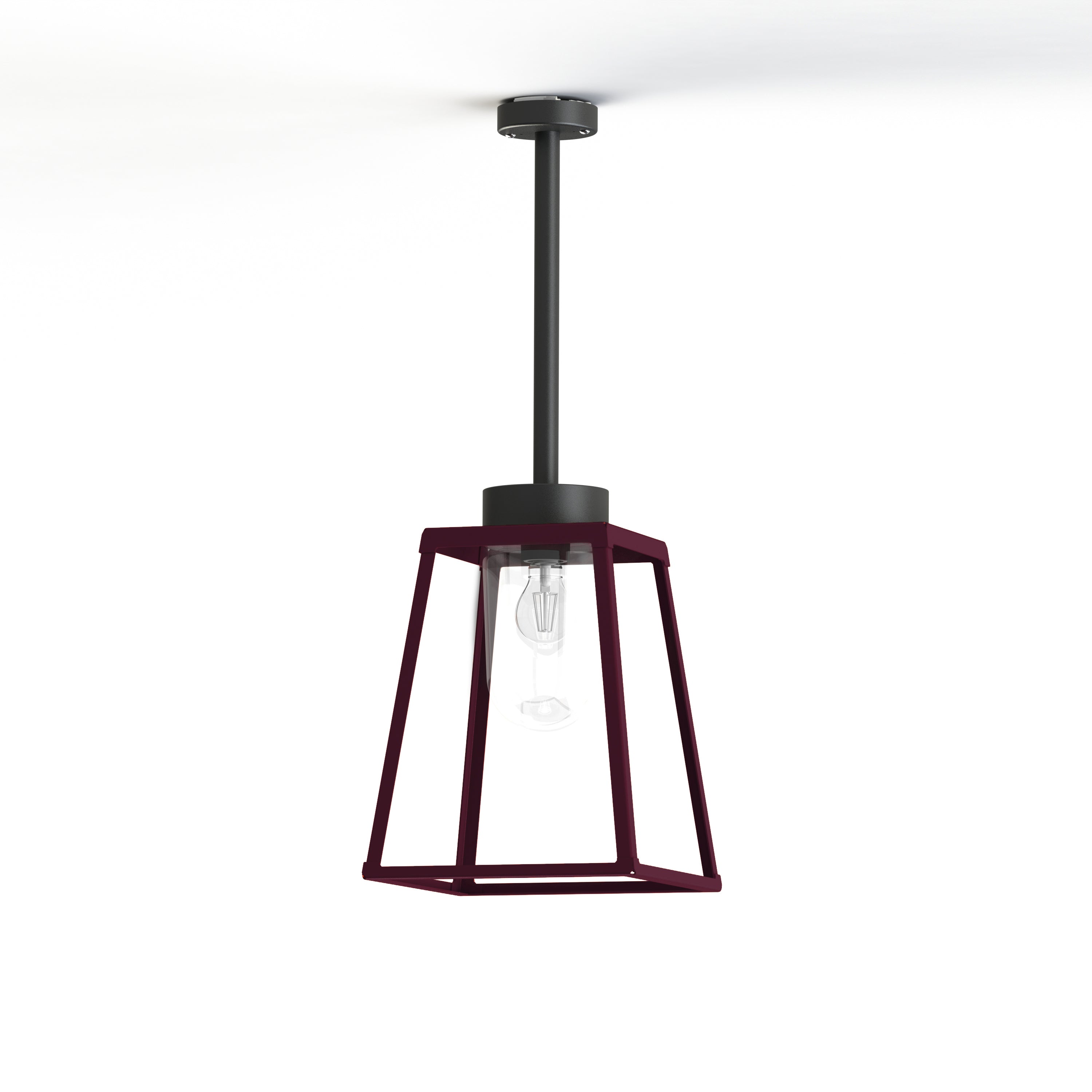 Plafonnier Lampiok 2 N°1 diffuseur clair Rouge vin 066 - Gris noir 107 178001066