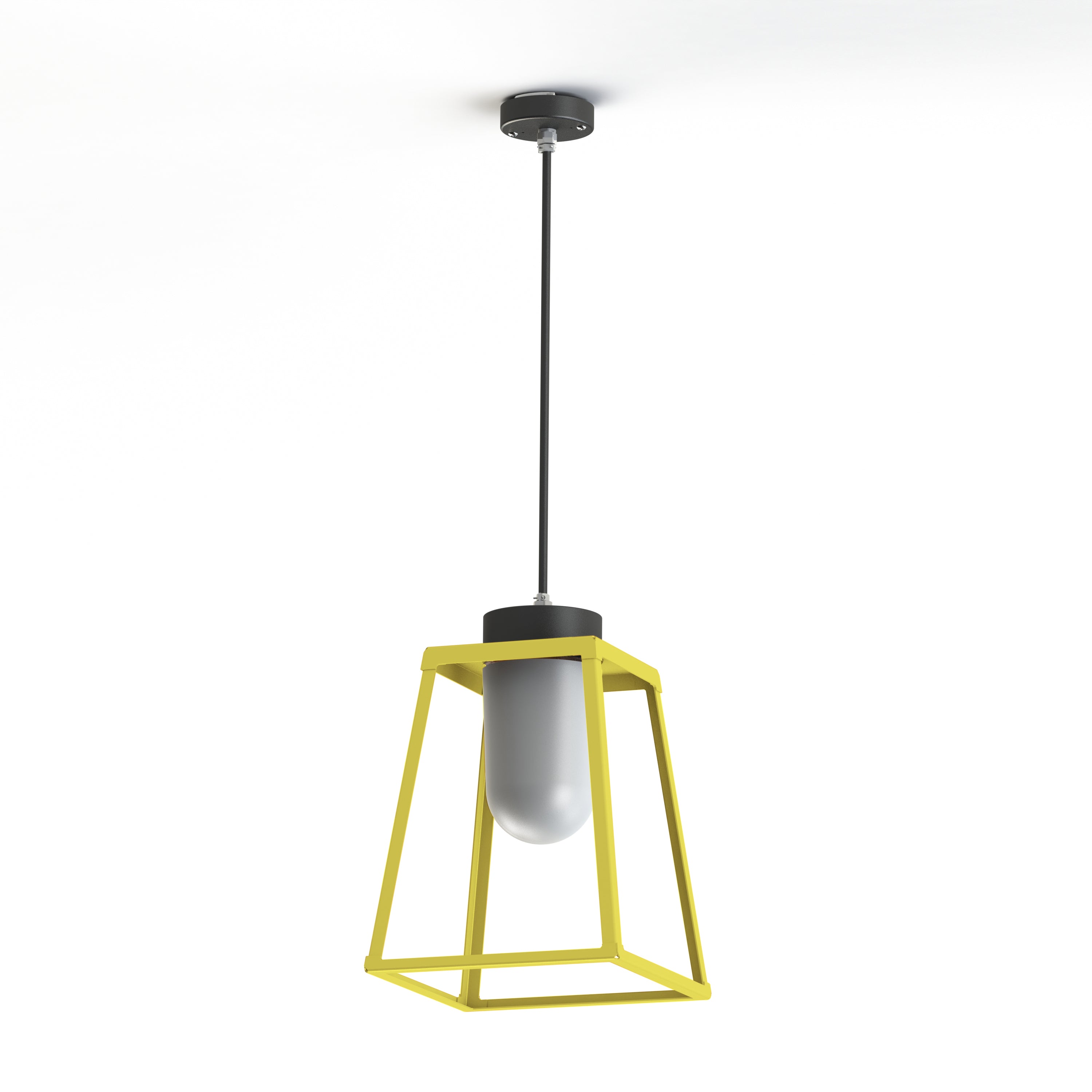 Suspension Lampiok 2 N°2 diffuseur opale Jaune soufre 068 - Gris noir 107 178004068