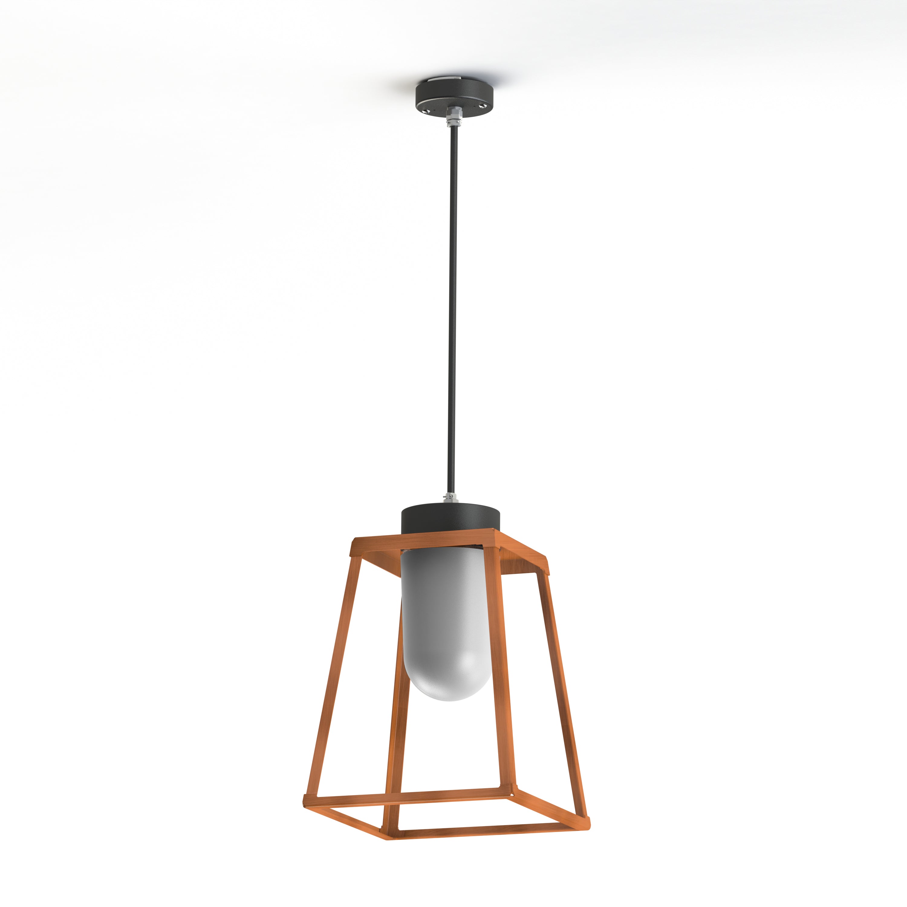 Suspension Lampiok 2 N°2 diffuseur opale Cuivre patiné vernis 080 - Gris 107 178004080