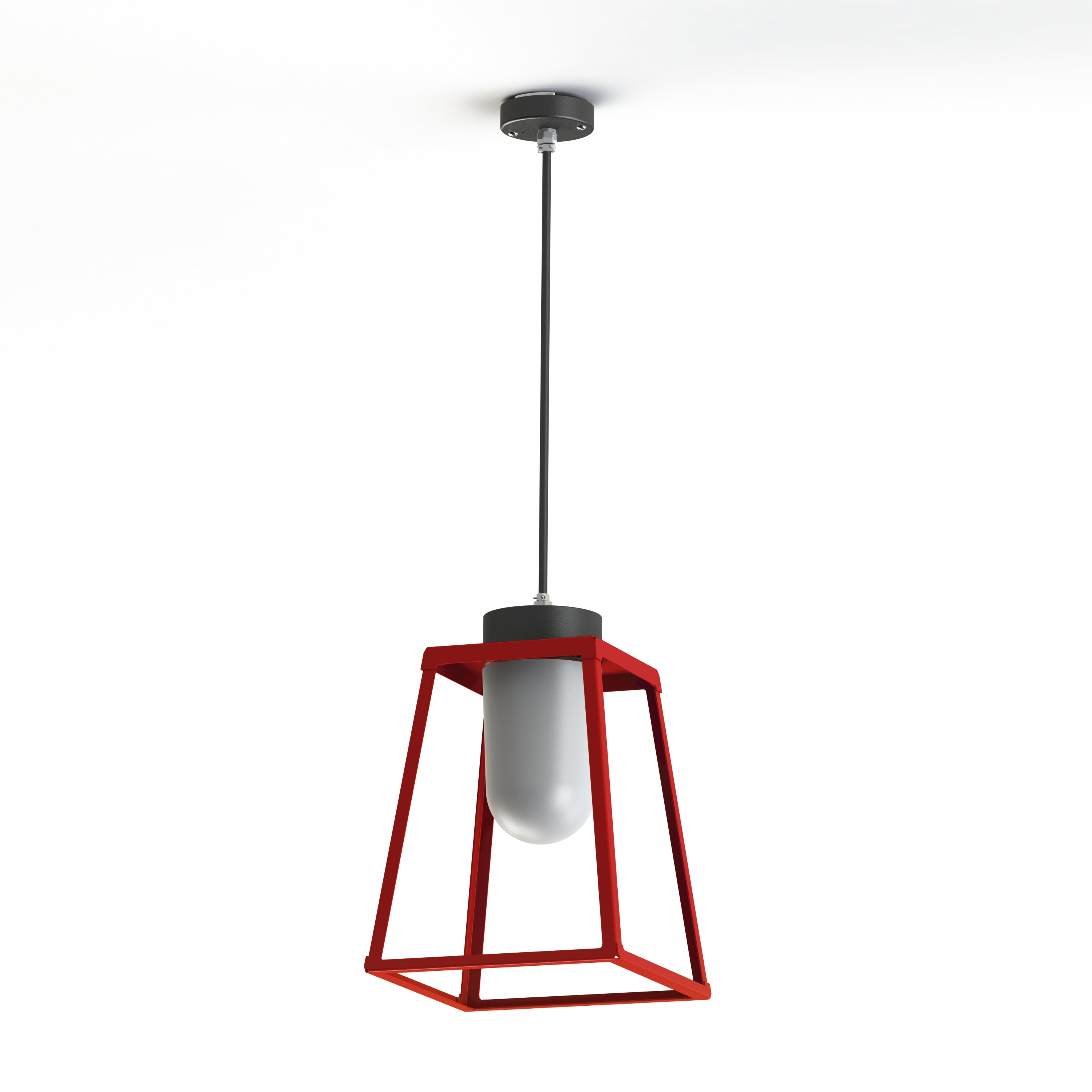 Suspension Lampiok 2 N°2 diffuseur opale Rouge tomate 110 - Gris noir 107 178004110