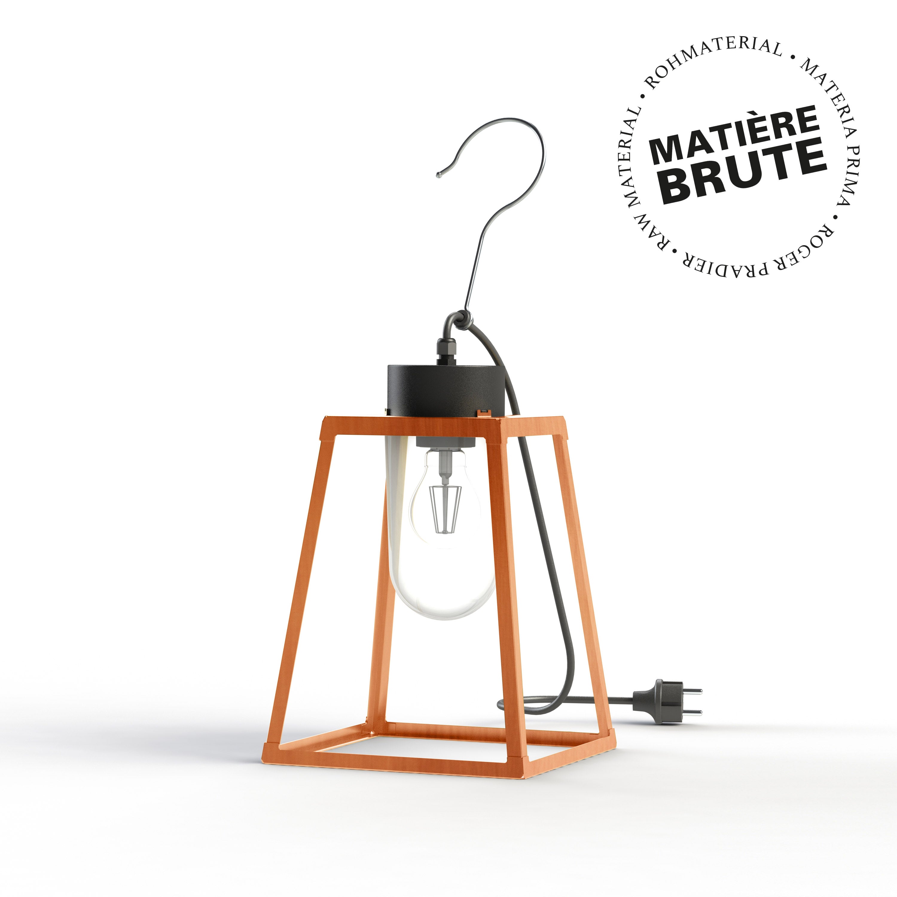 Luminaire mobile Lampiok 1 N°1 Cuivre brut 082 Diffuseur opale 131002082