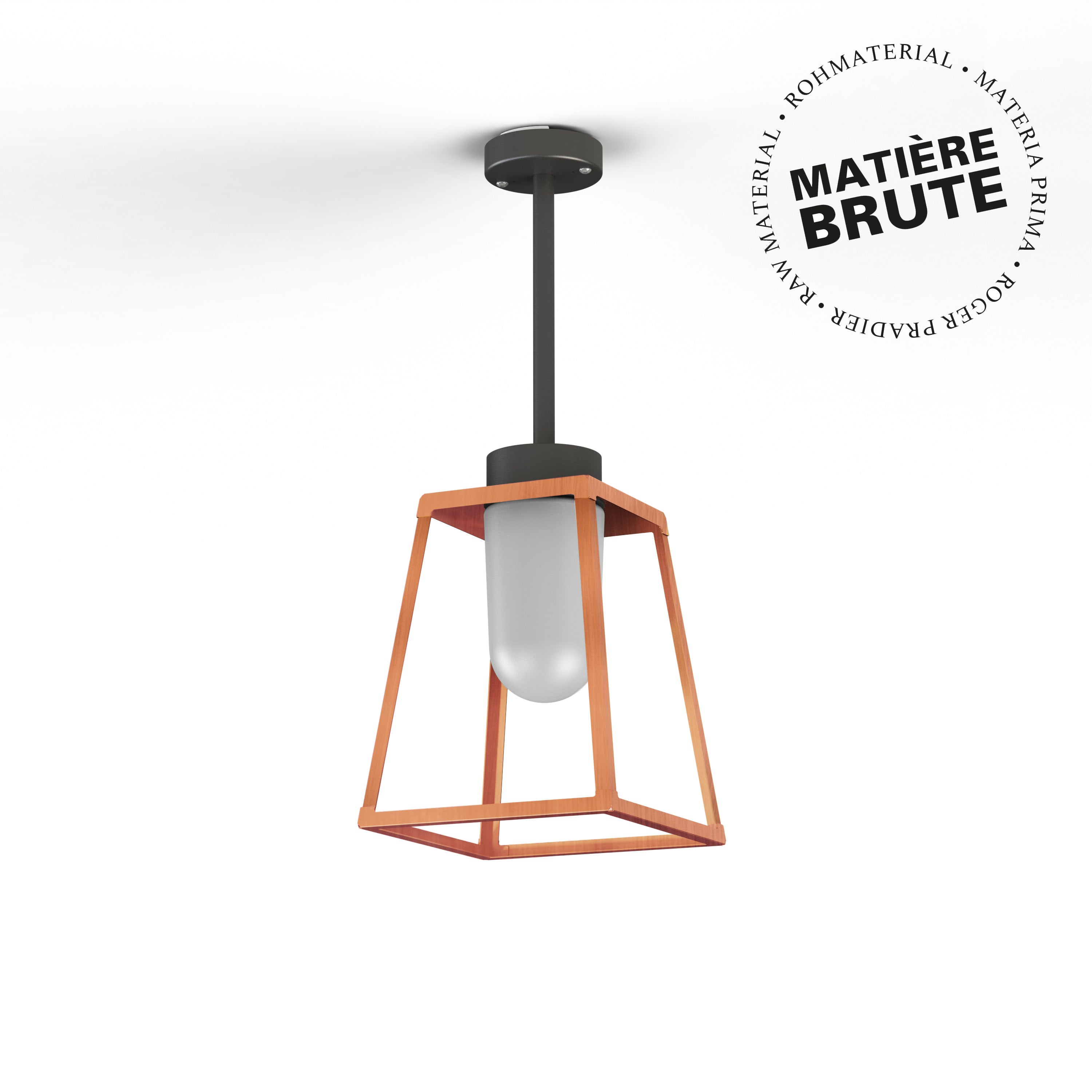 Suspension Lampiok 1 N°2 Cuivre brut 082 Diffuseur opale 131004082