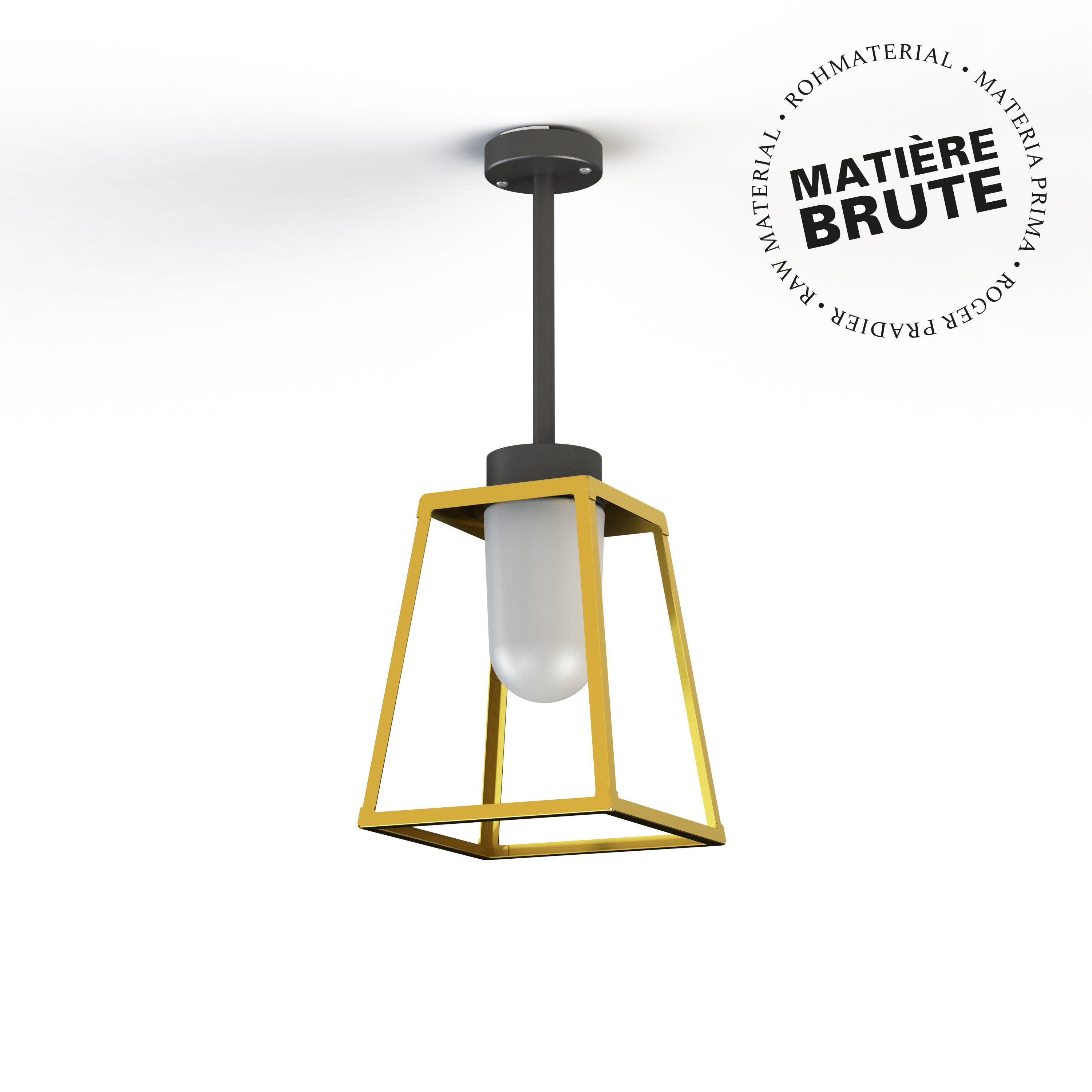 Suspension Lampiok 1 N°2 Laiton brut 072 Diffuseur opale 131004072