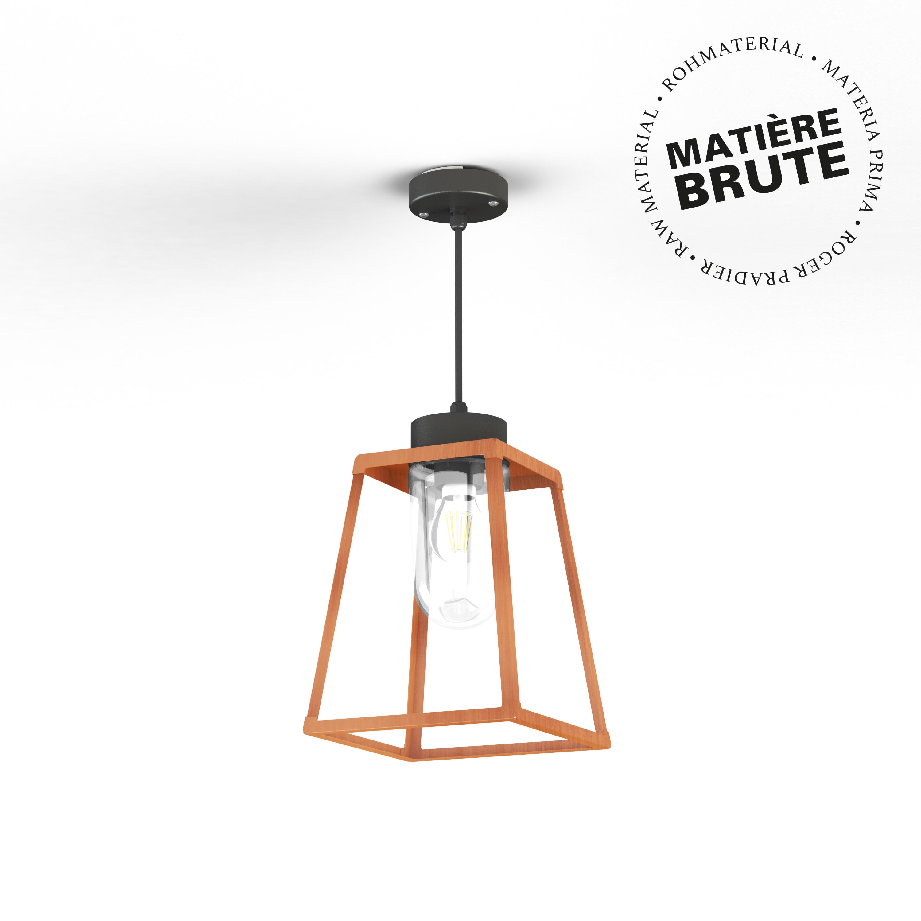 Suspension Lampiok 1 N°3 Cuivre brut 082 Diffuseur clair 131005082