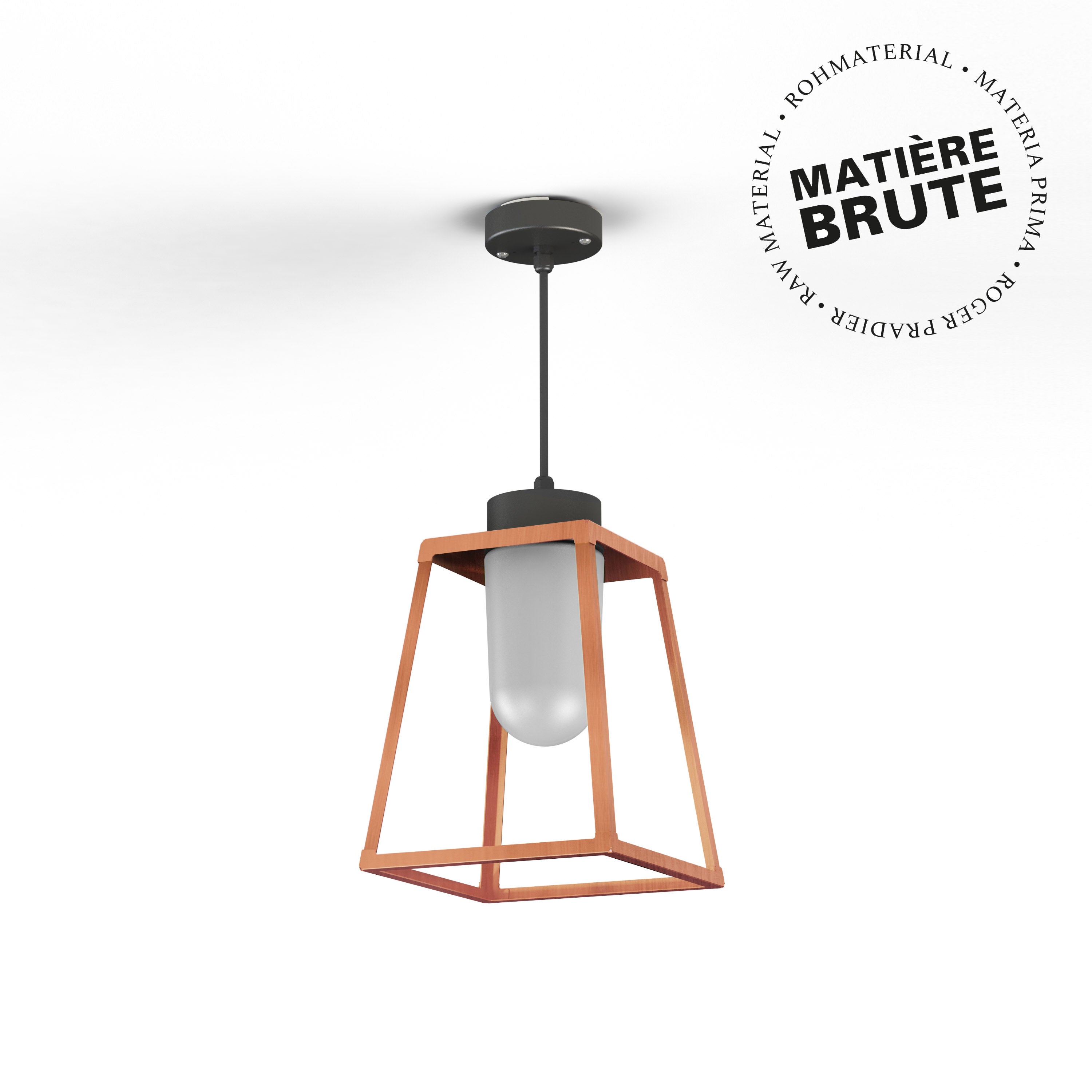Suspension Lampiok 1 N°3 Cuivre brut 082 Diffuseur opale 131006082