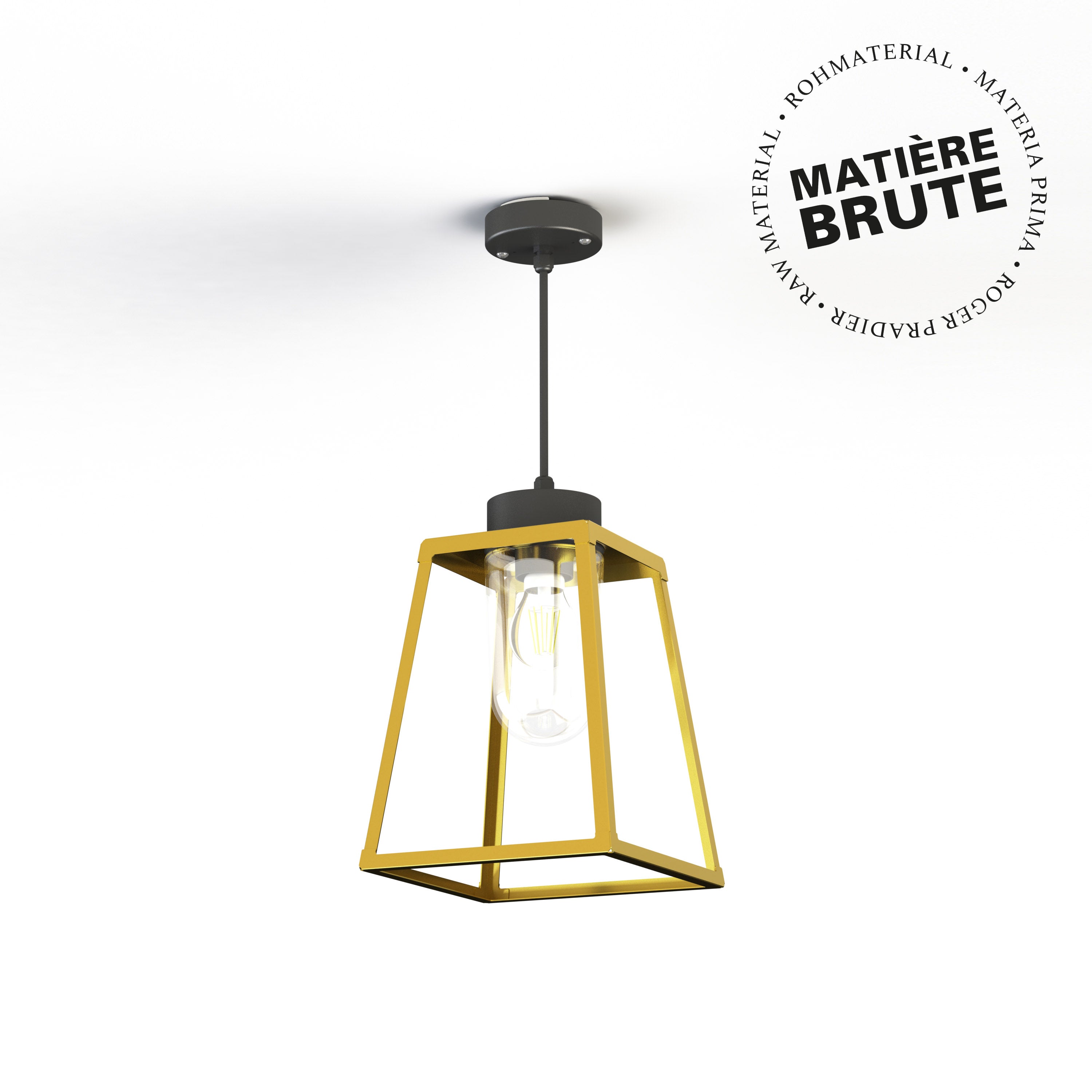Suspension Lampiok 1 N°3 Laiton brut 072 Diffuseur clair 131005072