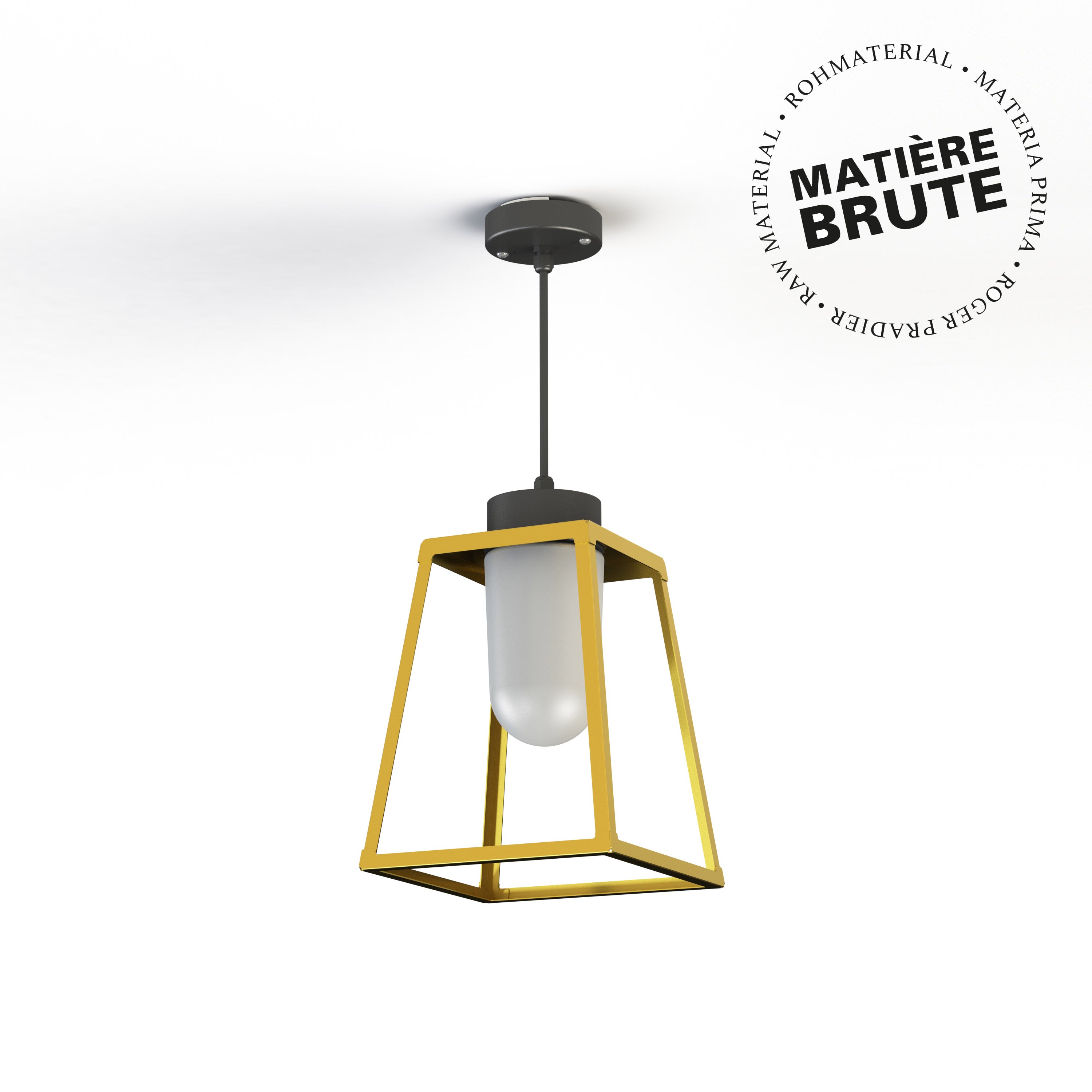Suspension Lampiok 1 N°3 Laiton brut 072 Diffuseur opale 131006072