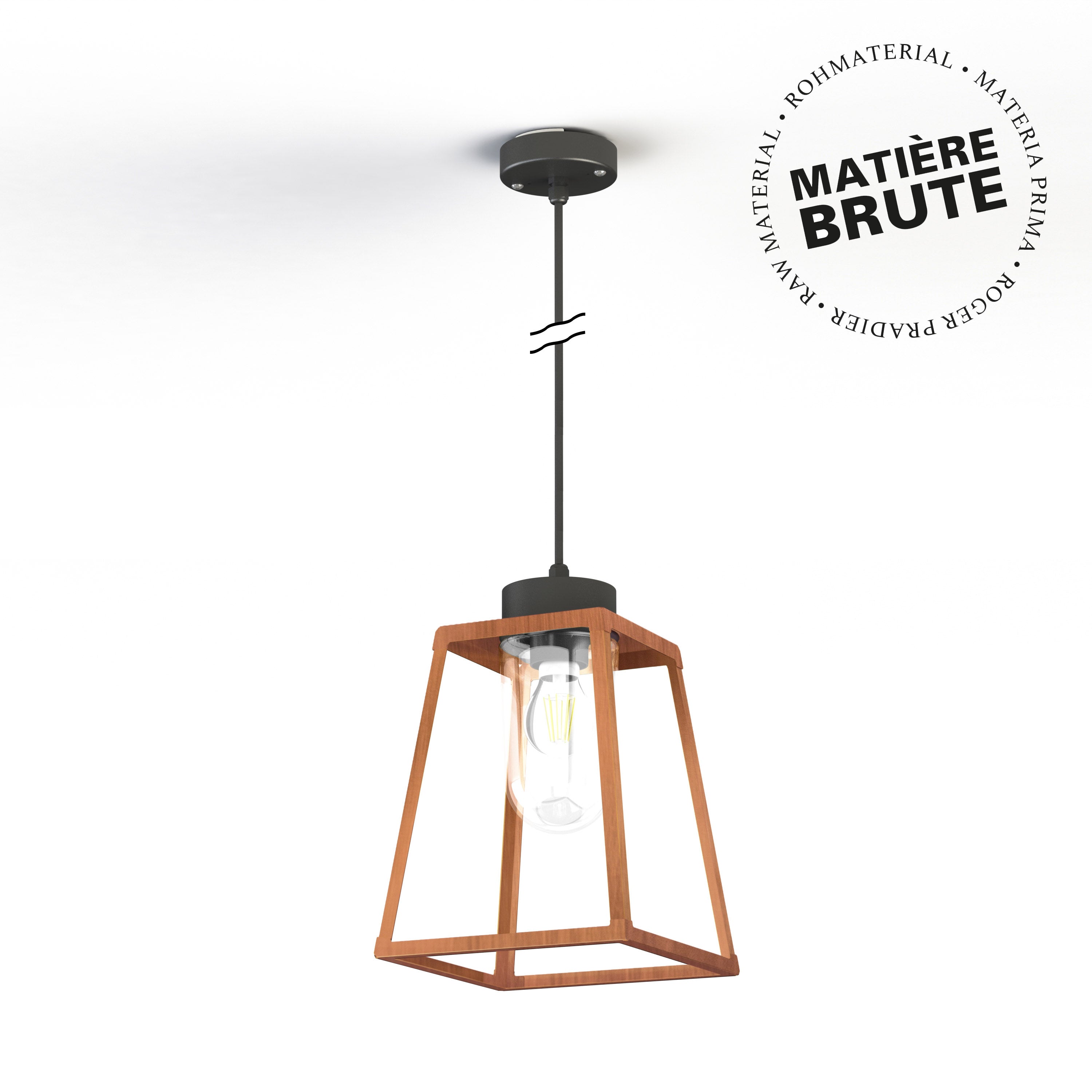 Suspension Lampiok 1 N°4 Cuivre brut 082 Diffuseur clair 131007082