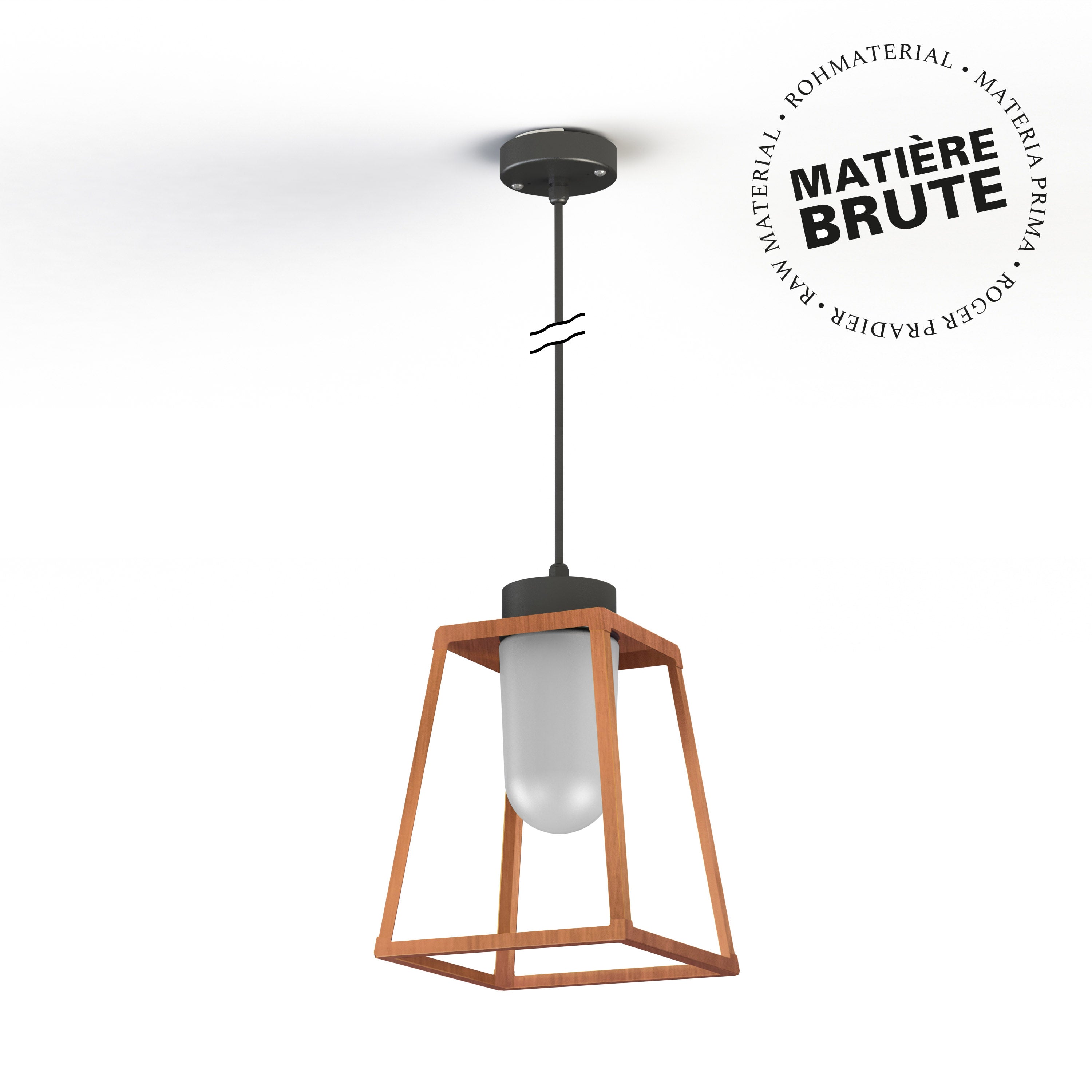 Suspension Lampiok 1 N°4 Cuivre brut 082 Diffuseur opale 131008082