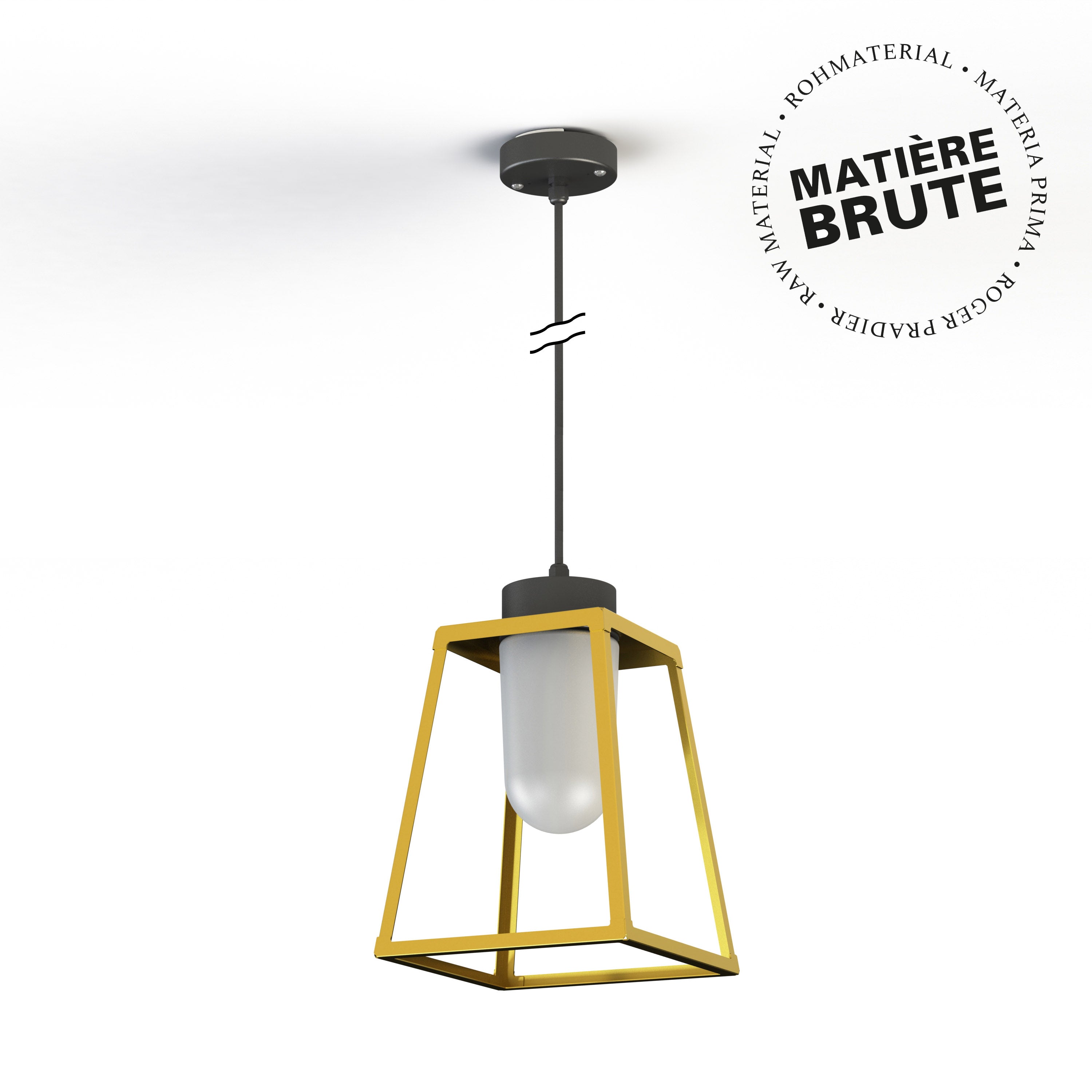 Suspension Lampiok 1 N°4 Laiton brut 072 Diffuseur opale 131008072