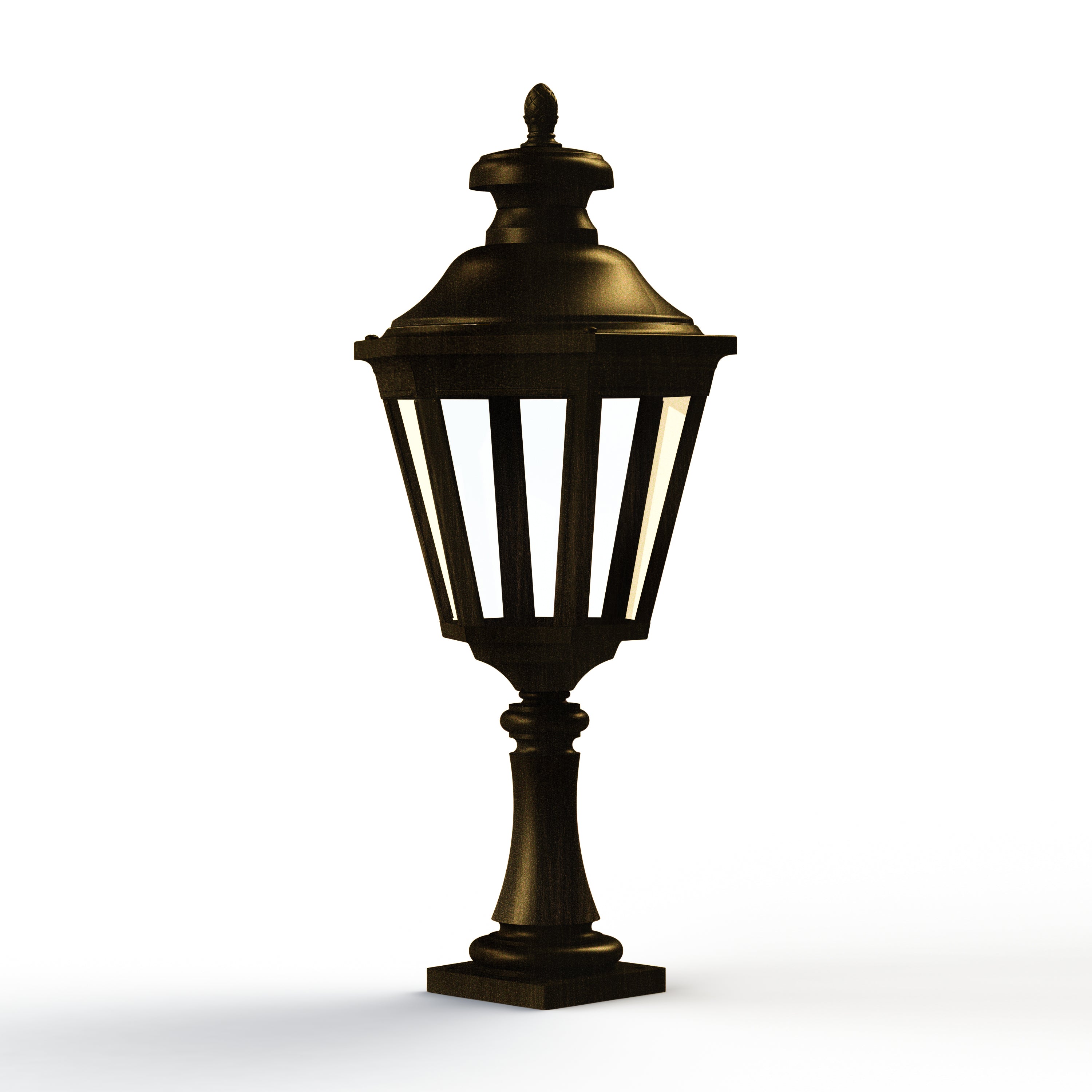 Borne Louis XIII N°5 LED 2700°K Patiné doré 009 130110009