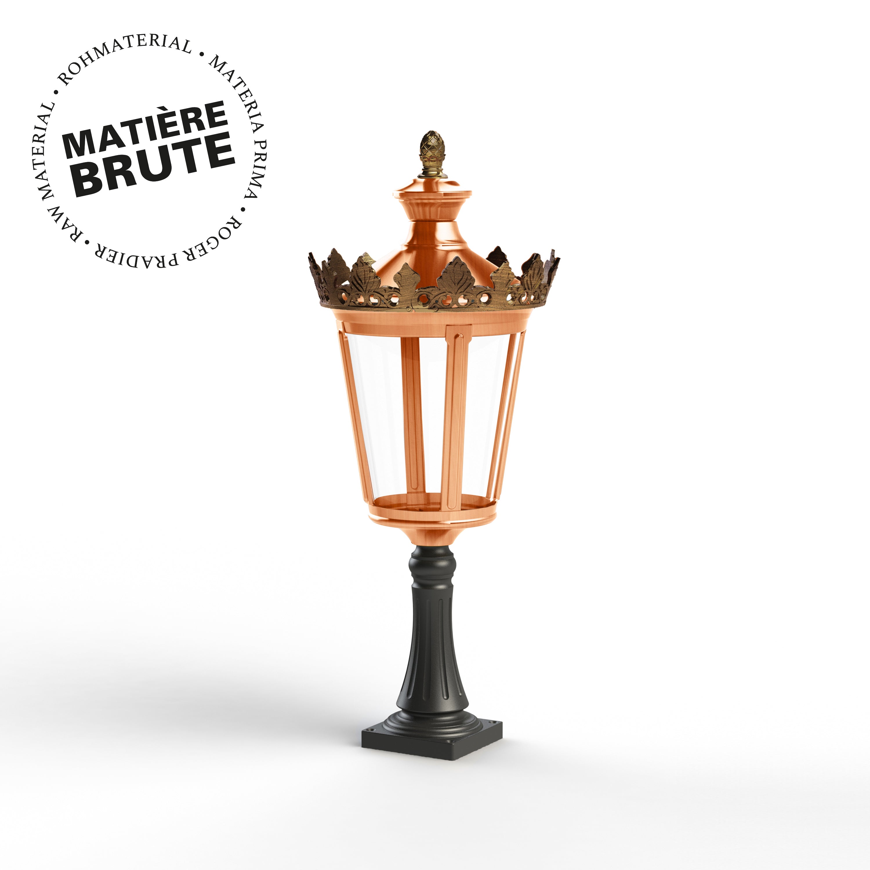 Borne Louvre N°3 LED 2700°K Cuivre brut 082 133106082