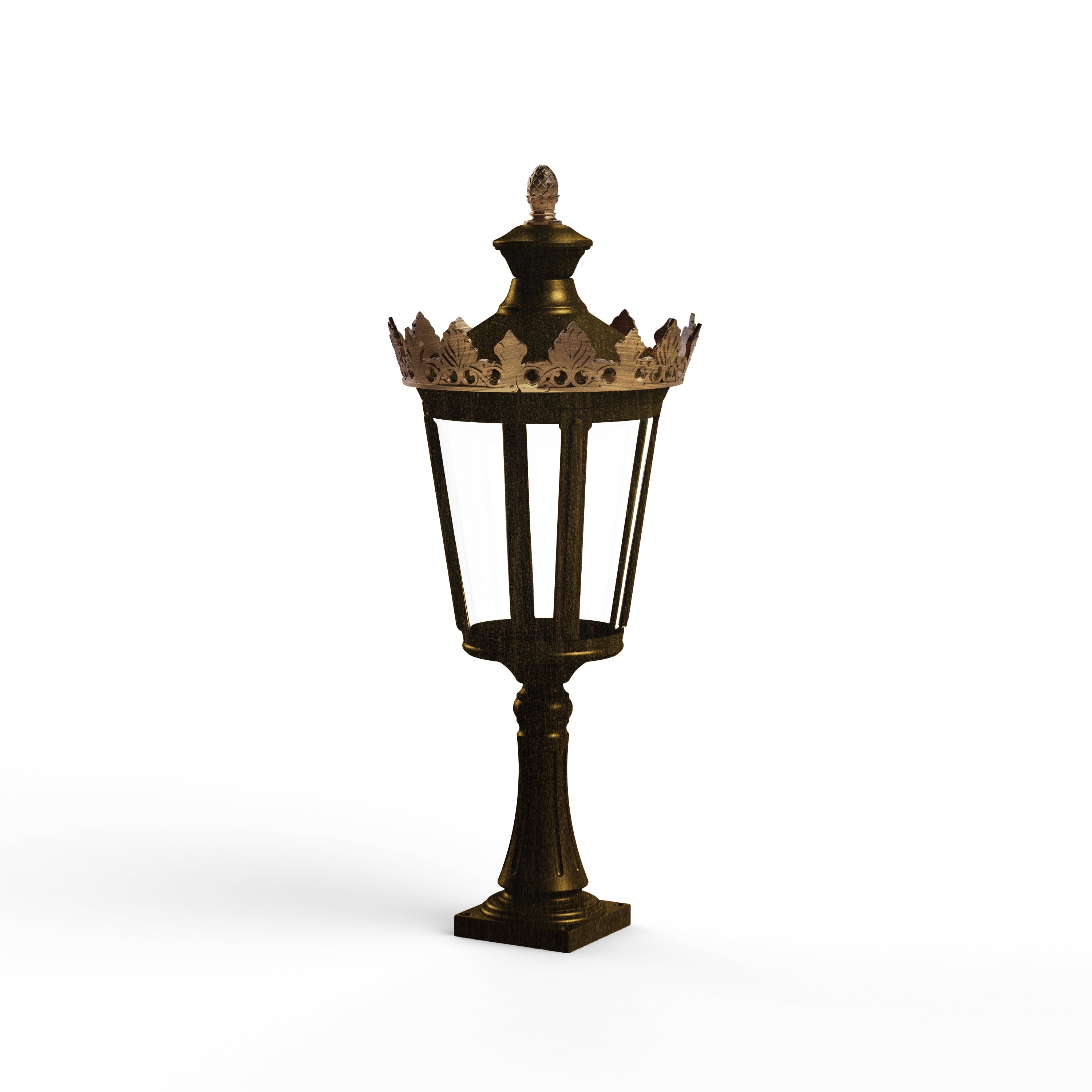Borne Louvre N°3 LED 2700°K Patiné doré 009 133106009