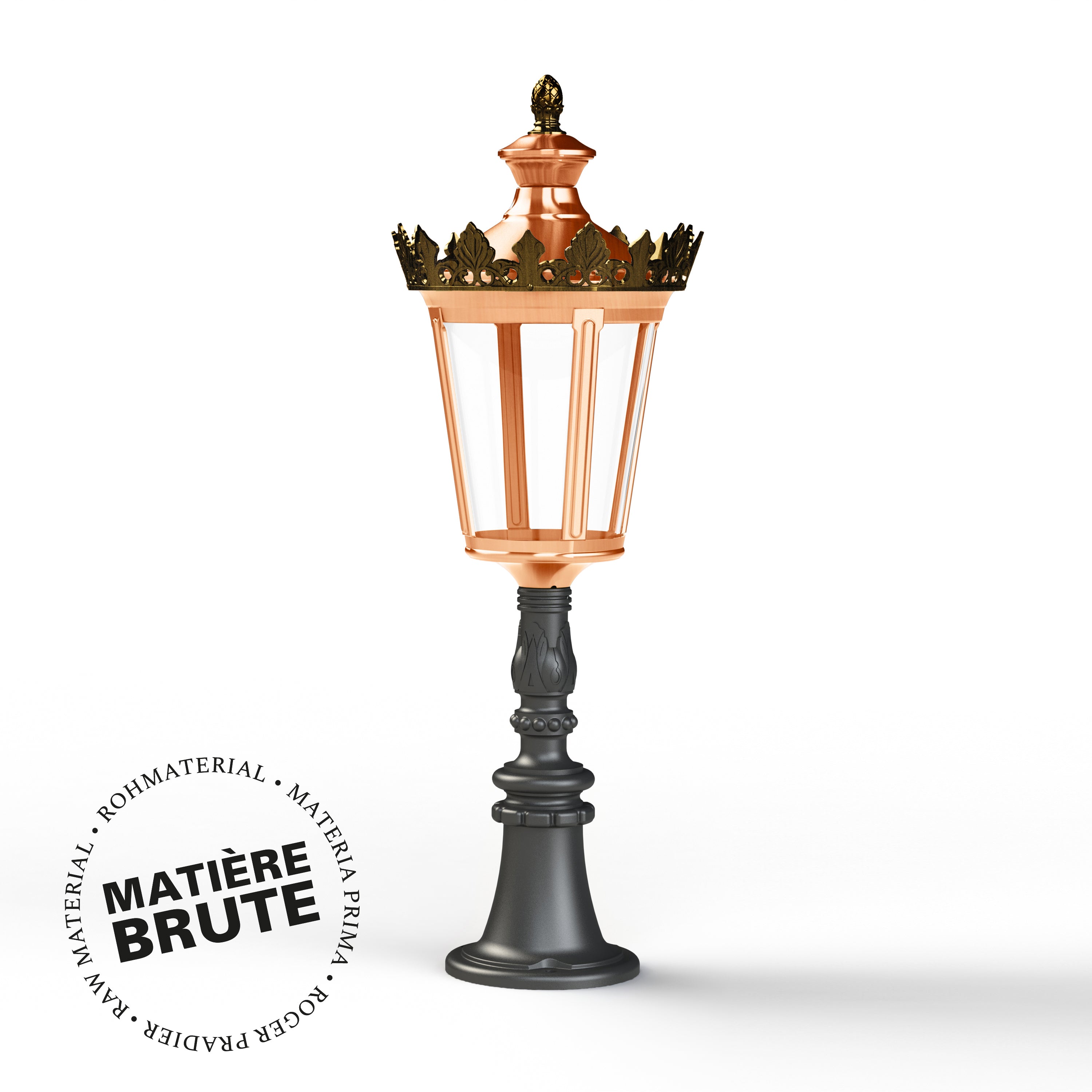 Borne Louvre N°7 LED 2700°K Cuivre brut 082 133114082