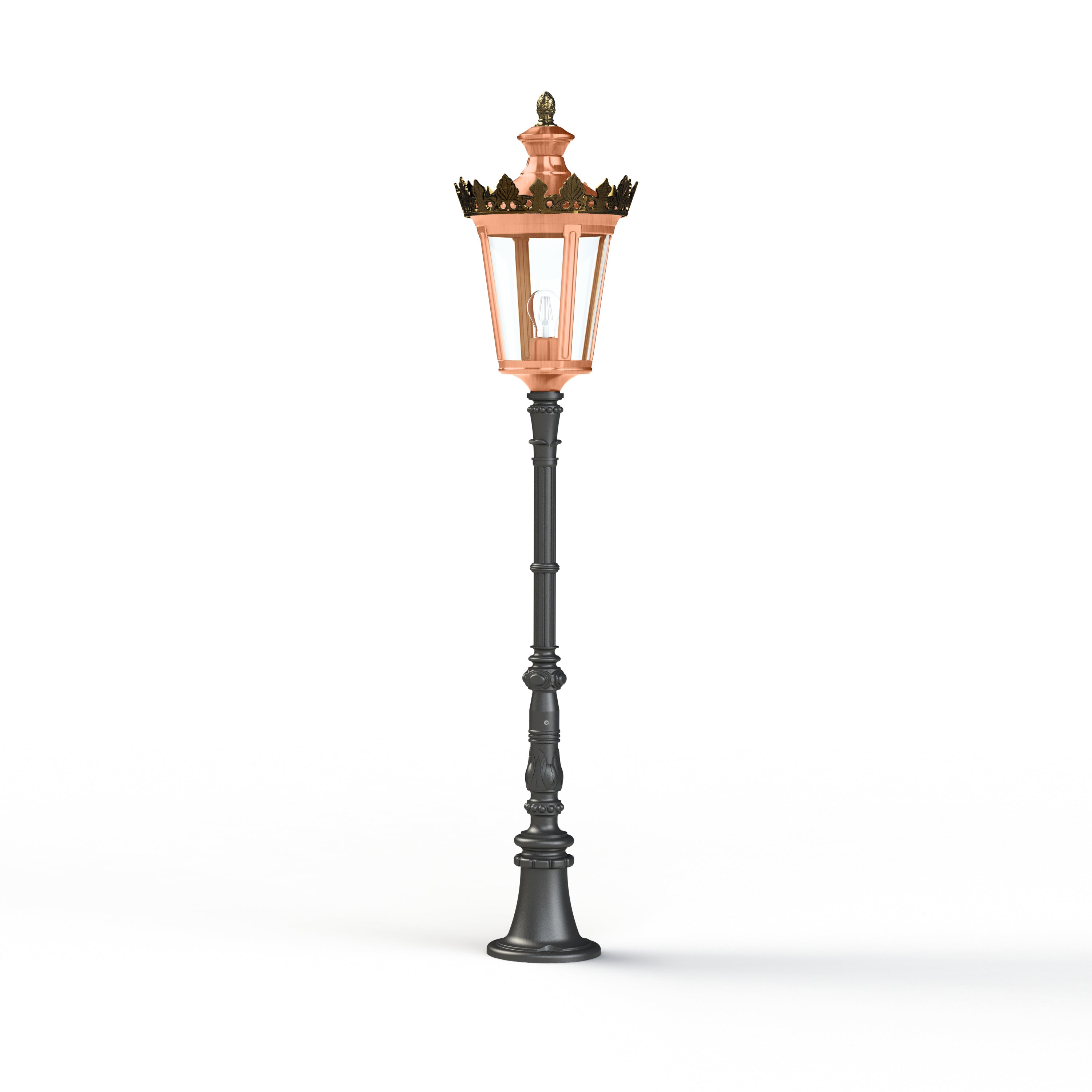 Borne Louvre N°8 E27 Cuivre patiné vernis 080 133015080
