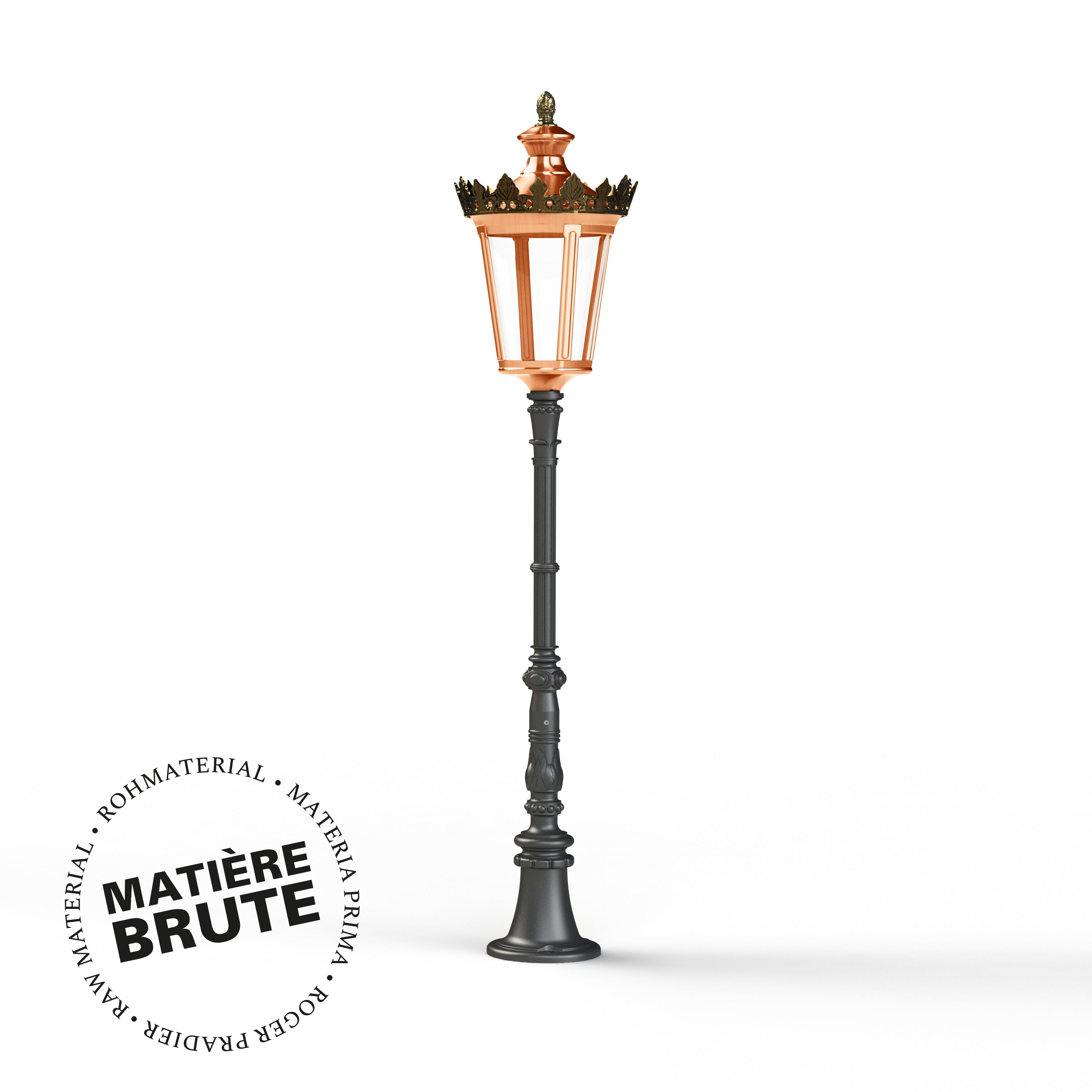 Borne Louvre N°8 LED 2700°K Cuivre brut 082 133116082