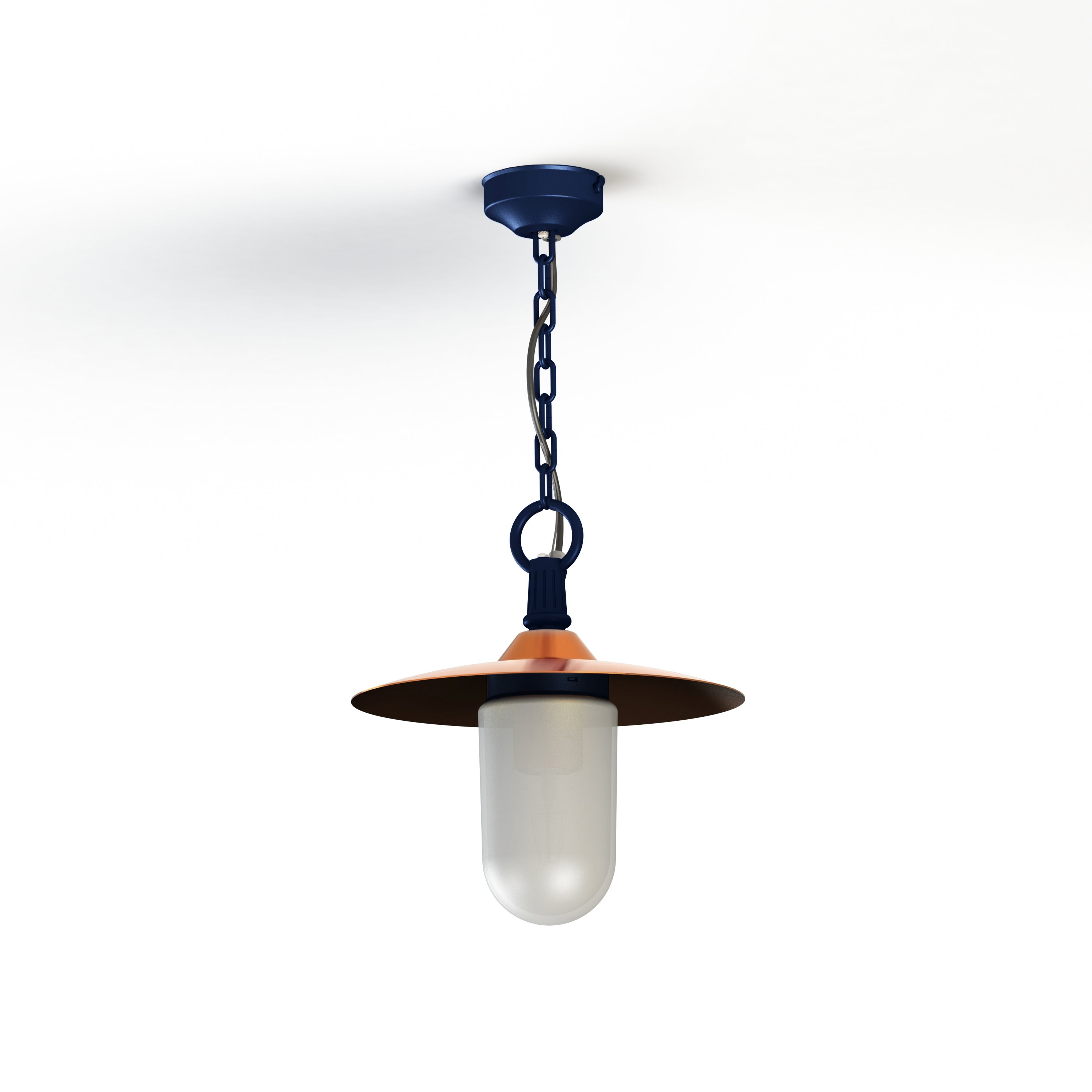 Suspension Montana N°1 opale Dôme cuivre vernis- Bleu acier 065 139004065