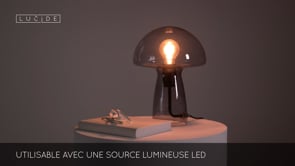 Lampe FUNGO gris fumé H28 LUCIDE 10514/01/65