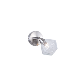 Applique Diamant Light and Dzign métal nickel satiné, verre transparent 40w G9 