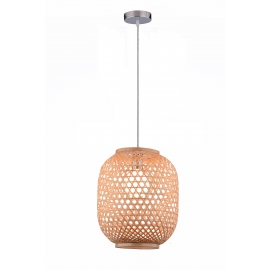 Suspension Bamboo Light and Dzign bambou brun E27 12w