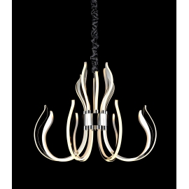 Lustre led Versailles Mantra métal chrome avec diffuseurs acryliques 155w 3000k 7461 lumens 