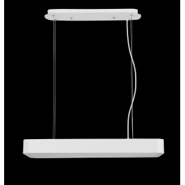 Lustre led rectangulaire Cumbuco Mantra métal blanc avec diffuseur acrylique 50w led 4200k 3000 lumens