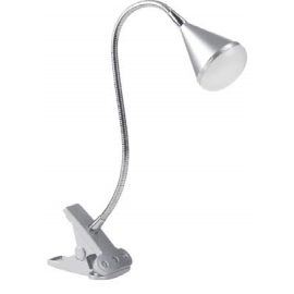 Lampe pince led flexible Globe Mdc métal argent 3,2w 240 lumens 3000k
