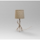 Lampe Sabina Mantra métal imitation bois, abat-jour lin tissé 40w E27