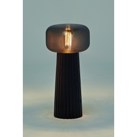 Lampe Faro verre noir Mantra E27 H64, élégante, chic illuminera vos intérieurs