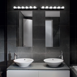 Applique Privé Ideal Lux métal blanc, classe 2 6xE14, véritable rampe artiste sera parfait au dessus d'un miroir, d'une coiffeu