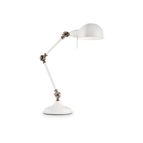Lampe Truman Ideal Lux orientable métal blanc mat intérieur émaillé blanc 1xE27, sur un bureau, en chevet elle trouvera facileme