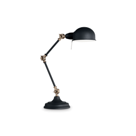 Lampe Truman Ideal Lux orientable métal noir mat intérieur émaillé blanc 1xE27, sur un bureau, en chevet elle trouvera facilemen