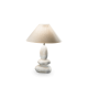 Lampe Dolimiti Ideal Lux en céramique émaillée, abat jour tissu aspect lin beige 1xE27 