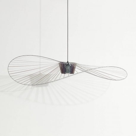 Suspension Vertigo, design Constance Guisset éditée par Petite Friture, en fibre de verre, rubans polyuréthanes coloris noir Di