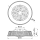 Plafonnier ventilateur led Polinesia textile 70W 7700 lumens maximum 2700-5000k D64,6 cms, hauteur 20 cms
