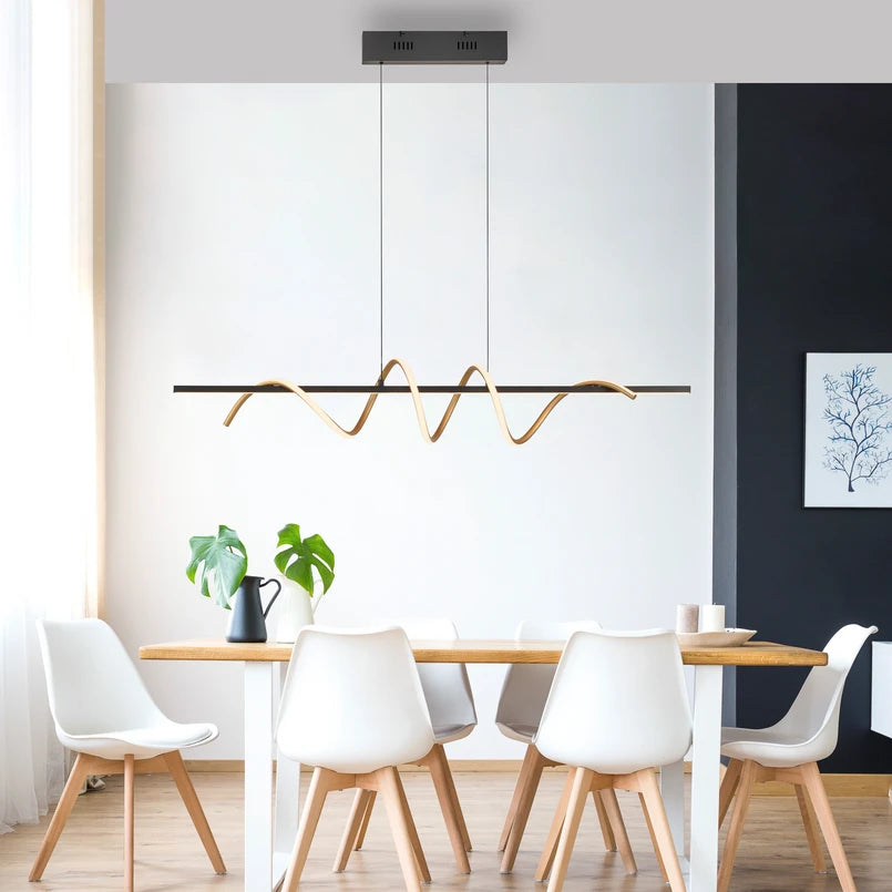 Suspension monte et baisse EMANDA noire et or L121
