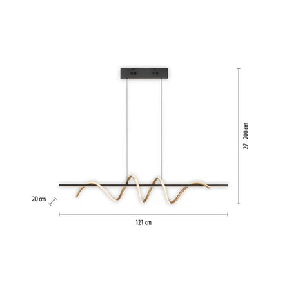Suspension monte et baisse EMANDA noire et or L121 NEU19113-68