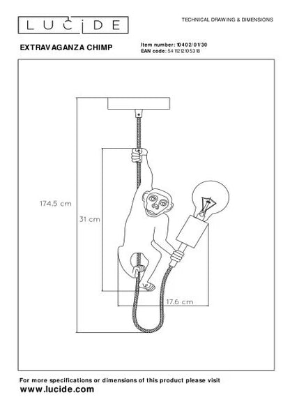 Suspension EXTRAVAGANZA or LUCIDE 10402/01/30