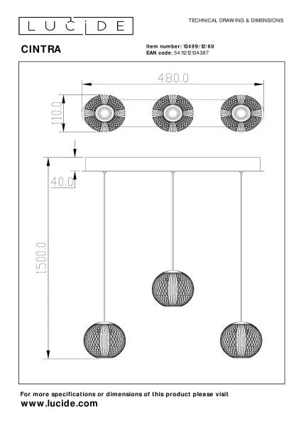 Suspension Cintra LUCIDE 13499/12/60