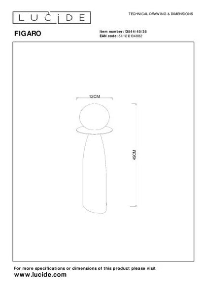 Lampe FIGARO H45 LUCIDE 13544/45/36