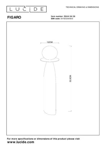 Lampe FIGARO H53,5 LUCIDE 13544/54/36