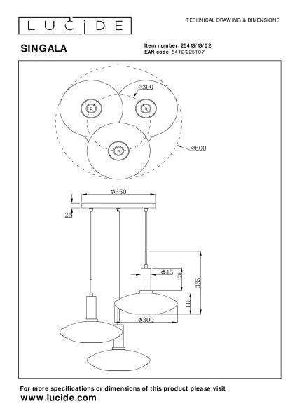 Suspension Singala LUCIDE 25413/13/02