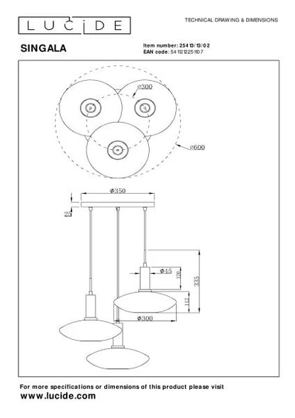 Suspension Singala LUCIDE 25413/13/02