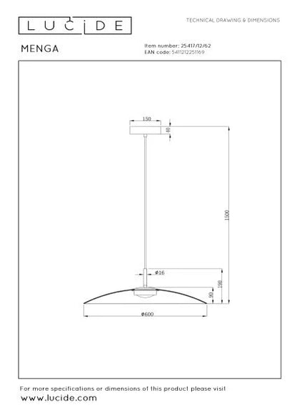 Suspension Manga blanche  LUCIDE  25417/12/61