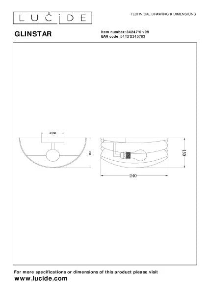 Applique GLINSTARS multicolore  LUCIDE 34247/01/99