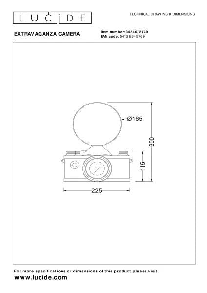 Lampe CAMERA  LUCIDE 34546/21/30