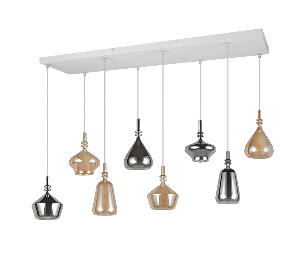Suspension  Aldea verre multicolore 8 Lumières Trio 349430817