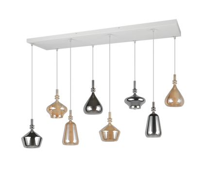Suspension  Aldea verre multicolore 8 Lumières Trio 349430817