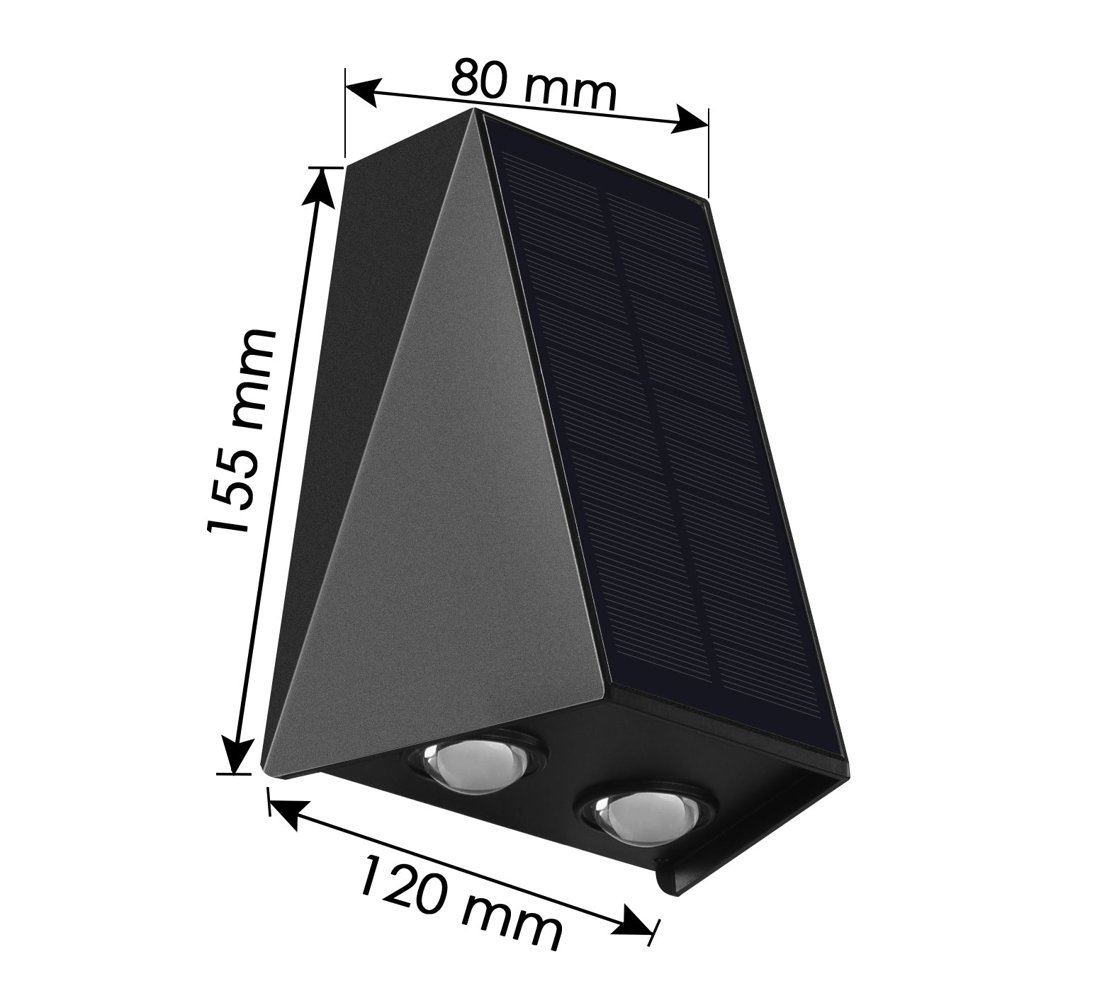 Applique solaire ARK noire BFARK2